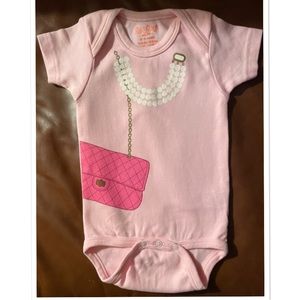 Sara Kety Pearls and Purse Onesie